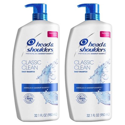 Head and Shoulders Classic Clean Daily-Use Anti-Dandruff Paraben Free Shampoo - 32.1 fl oz Twin Pack
