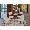 HomeStock 5-Pc Mahogany Finish Solid Wood Top - Rectangular Dining Room Set with Dropleaf - Seats 4 - 2 of 4