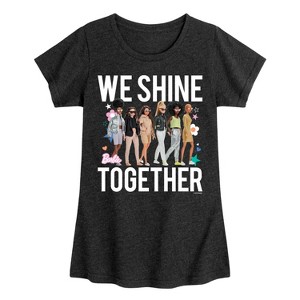 Girls' - Barbie - We Shine Together Fitted Short Sleeve Graphic T-Shirt - 1 of 4