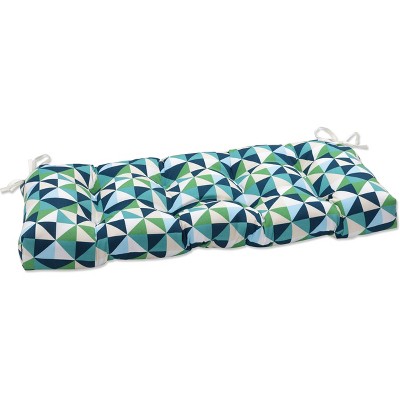Outdoor/Indoor Blown Bench Cushion Kaleidoscope Nile Green - Pillow Perfect