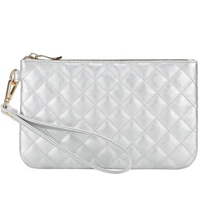 Narwey Quilted Wristlet Purse for Women, Vegan Leather Wristlet