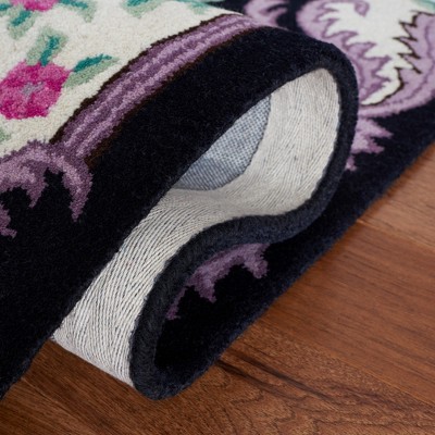 Bellagio Black and Ivory Hand Tufted Wool Area Rug