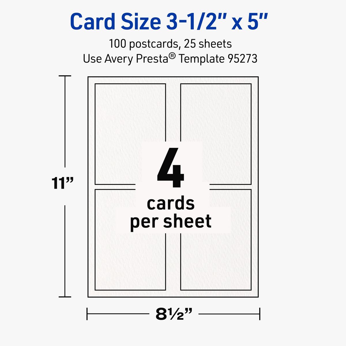 Avery Matte White Postcards, 3-1/2" x 5" Rectangle - thumbnail 5