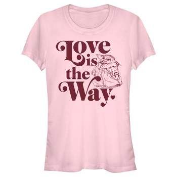 Juniors Womens Star Wars The Mandalorian Valentine's Day The Child Love is the Way T-Shirt