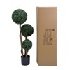 Artificial Topiary Ball Tree Indoor and Outdoor, Faux Boxwood Plants Topiary Triple Ball Tree Milan Grass Ball Trees , 1 Pack - 3 of 4