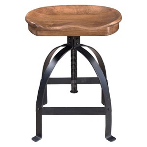 Treasure Trove Manna Adjustable Stool Brown/Black: Saddle Shape, No Assembly, Iron Frame, 320lb Capacity - 1 of 4