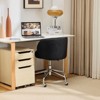 Karl Home Teddy Swivel Chair Adjustable Rolling Office Desk Chair with Wheels and  Support for Living Room black - 4 of 4