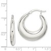 Black Bow Jewelry Puffed Round Hoop Earrings in Sterling Silver - 25mm (1 in) - 4 of 4