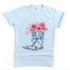 Simply Sage Market Cowboy Boots Floral Garment Dyed Tee - 2 of 4