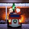 HOMCOM 86.5" Christmas Inflatable Santa Claus and Reindeer with Fire Truck, Blow-Up Outdoor LED Yard, Waterproof - 2 of 4