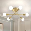 YANSUN 16 in. 6-Light Modern Gold Sputnik Semi-Flush Mount Linear Ceiling Light Fixture for Living Room, Kitchen, Bedroom - 2 of 4