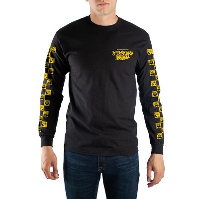 Mens Spongebob Squarepants Cartoon Character Black & Yellow Long Sleeve ...