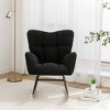 PAGED Rocking Chair Modern Accent Chair, Teddy Fabric Reading Chair for Bedroom, Living Room Furniture - 2 of 4