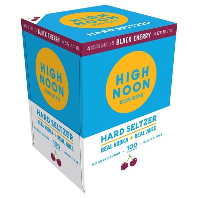 High Noon Black Cherry Vodka Hard Seltzer - 4pk/355ml Cans