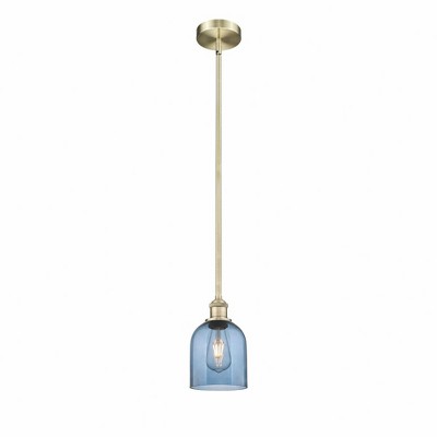 Bella - 1 Light Stem Hung Mini Pendant In Industrial Style-9 Inches Tall and 5.5 Inches Wide