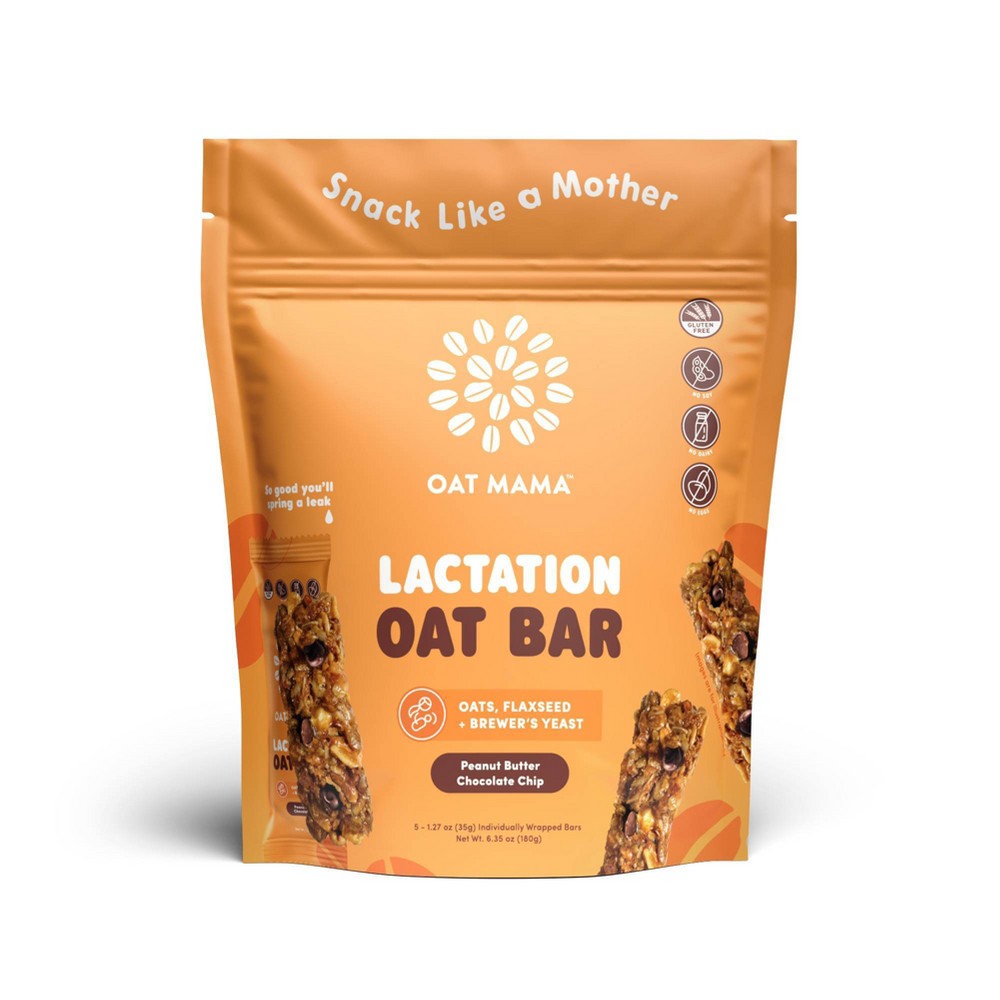 Oat Mama Lactation Bars - Peanut Butter Chocolate Chip - 6.35oz/5ct
