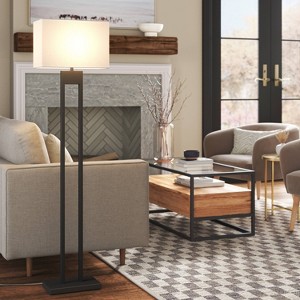 62 x8 Weston Window Pane Floor Lamp Black Threshold Modern Standing Light for Living Room