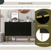 CENGHU Simple & Luxury Style Storage Cabinet, Buffet Cabinet with Gold Metal Legs & Handles, Adjustable Shelves, for Living Room, Dining Room - 3 of 4