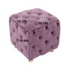 PAGED Modern Velvet Upholstered Ottoman Soft Foot Stool Vanity Stool with Innovative Shape for Family Room, Bedroom - 2 of 4