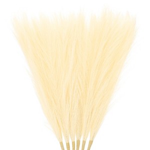 Unique Bargains Dried Plants Artificial Durable Small Fluffy Pampas Grass 7 Branches for Home, Office, Party 17.7 Inch - 1 of 4