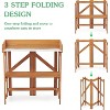 VYNXARIA Folding Potting Bench ¨C Durable Solid Wood Garden Workstation with Shelves! - 3 of 4