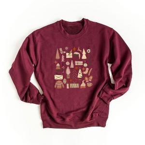 Simply Sage Market Women's Graphic Sweatshirt Boho Neutral Christmas Chart - 1 of 3
