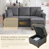 Sofa Couch Modern Convertible with USB Port Storage Ottoman for Living Room 76.38"W - 3irtyhousy - 3 of 4