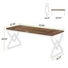Resenkos Computer Desk, Office Desk, Study Desk,63" Executive Desk, Large Computer Desk for Home Office,Brown & White - 2 of 3