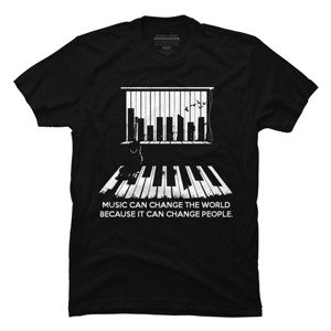 Men's Design By Humans Music can change the world By jandastore T-Shirt - 1 of 2