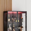Famapy Modern Kitchen & Dining Wine Rack with Glass Doors,Wine Cabinet with 7 - Color LED Lighting,Freestanding Storage for Liquor and Glassware - 2 of 4