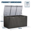 Aoodor 71 Gallon Outdoor Storage Deck Box, Waterproof All-Weather Resistant Patio Deck Storage Box Container - 3 of 4