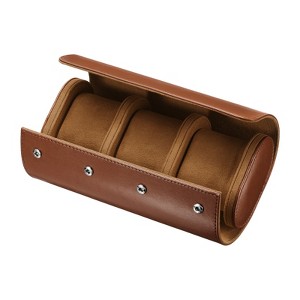 Unique Bargains Leather Travel Single Watch Roll Storage Box - 1 of 4