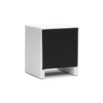 Sleek White Faux Leather 2-Drawer Contemporary Nightstand