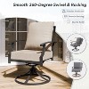 ALAULM 7PCS Patio Dining Set Outdoor Furniture w/2 Swivel Chairs&4 Fixed Chairs, Metal Patio Furniture Set 6 Chairs&Large Table w/Umbrella hole - 4 of 4