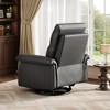 Swivel Rocking Nursery Recliner Chair - Deep Seat Rocker Glider, PU Leather Sofa, High Backrest, for Nursery Living Room Bedroom, Home Movie Theater - 3 of 4