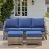 Belord 3-Piece Outdoor Sofa Set, Wicker Patio Furniture with Cushions and Multifunctional Ottoman, All-Weather Conversation Set for Balcony Porch - 4 of 4