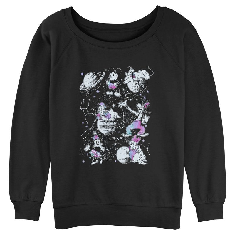 Junior's Women Mickey & Friends Constellation Crew Sweatshirt, 1 of 5