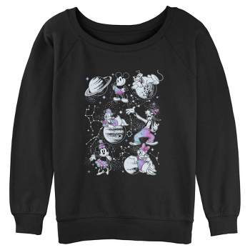 Junior's Women Mickey & Friends Constellation Crew Sweatshirt