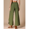 INSPIRE CHIC Women's Casual Wide Legs Back Elastic High Waist Split Side Trousers - 3 of 4