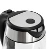 MegaChef 1.7L Glass & Stainless Steel Electric Tea Kettle Clear/Silver: 1000W, Borosilicate Glass, 90-Day Warranty - image 3 of 4