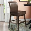 Fabric Swivel Counter Stool with Wooden Legs and Padded Seat for Living Room, Bedroom, or Home Office - 3 of 4