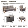 4 Pieces Patio Furniture Set with 41" Propane Fire Pit Table, Deep Seating Wicker Sofa Couch with Swivel Glider Chairs Set Patio Conversation Set - 3 of 4
