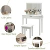 Gulches White Vanity Desk Set with Makeup Mirror and Stool, 1 Divided Drawer, Charging Port, Bedroom Dressing Table - 4 of 4