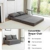 Foldable Corduroy Sofa Bed Sleeper Chair with Pillow,Convertible Twin Floor Mattress Couch with Backrest for Small Spaces-Cuddlewood - 3 of 4
