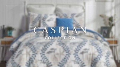 Caspian Blue and White Microfiber Queen Comforter Set with Nautical Design