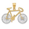Black Bow Jewelry 14k Two Tone Gold Large 3D Bicycle Pendant - 3 of 4