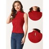 Allegra K Women's Mock Neck Sleeveless Keyhole Back Ribbed Knit Blouses - 2 of 4