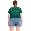 Agnes Orinda Women's Plus Size Short Sleeve Open Front Crochet Lace Allover Cropped Cardigan - 4 of 4