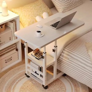 Height Adjustable C Table Mobile Laptop C Shaped End Table, Couch Desk with Wheels, Couch Side Table with Storage Drawer for Living Room Bedroom - 1 of 4
