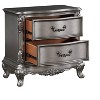 Gulches Nightstand 30 Inches High Shiny Gray Retro Design 2 Drawers Wooden Legs - 4 of 4